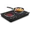 Cusimax Electric Double Hot Plate, Infrared Ceramic Electric Cooktopl, Black Marble CMIP-C180-BS - alternate 1